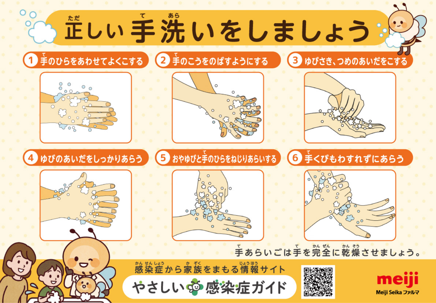 正しい手洗い ミニポスター（A5）